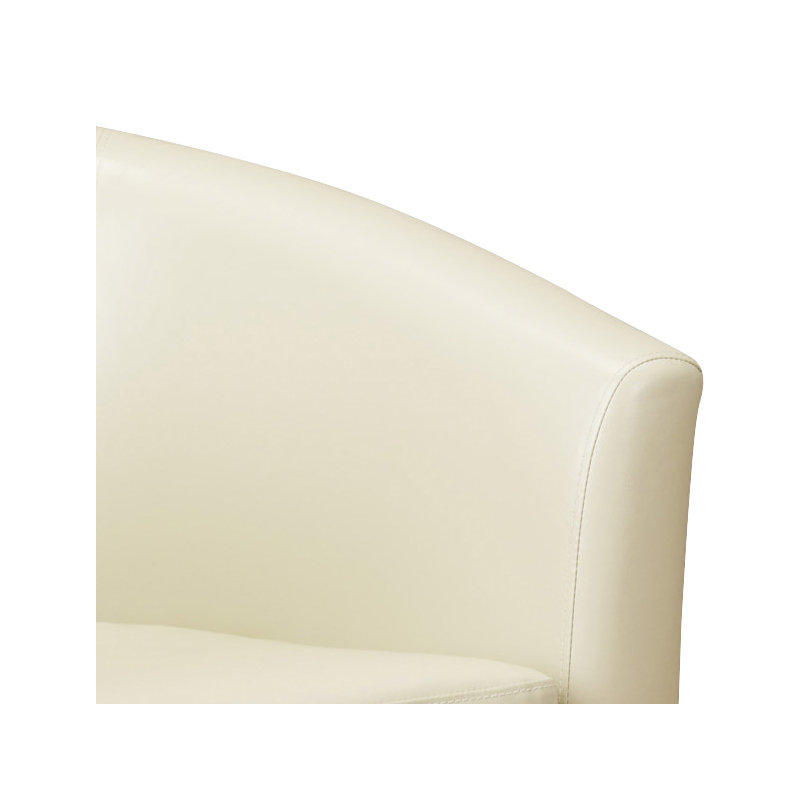 Darlene Faux Leather Armchair, Ivory