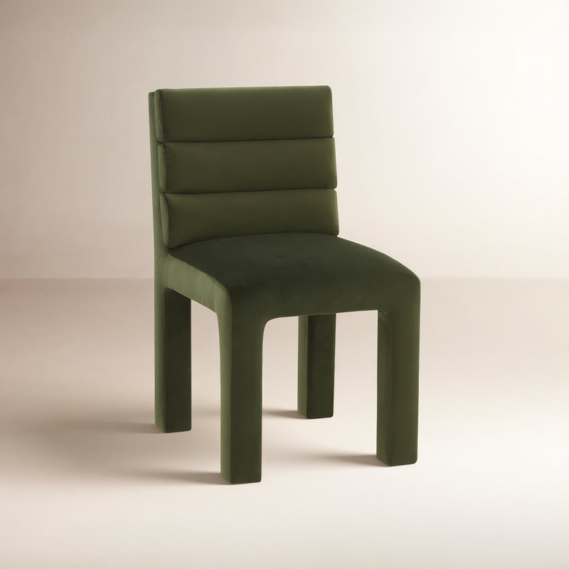 Chaise d'appoint Shepha, Velours vert boisé