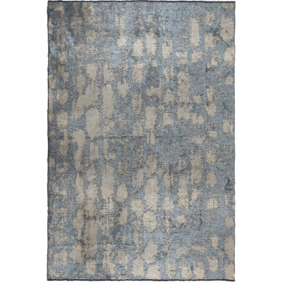 Rapture Abstract Area Rug in Light Blue/Beige/Gray