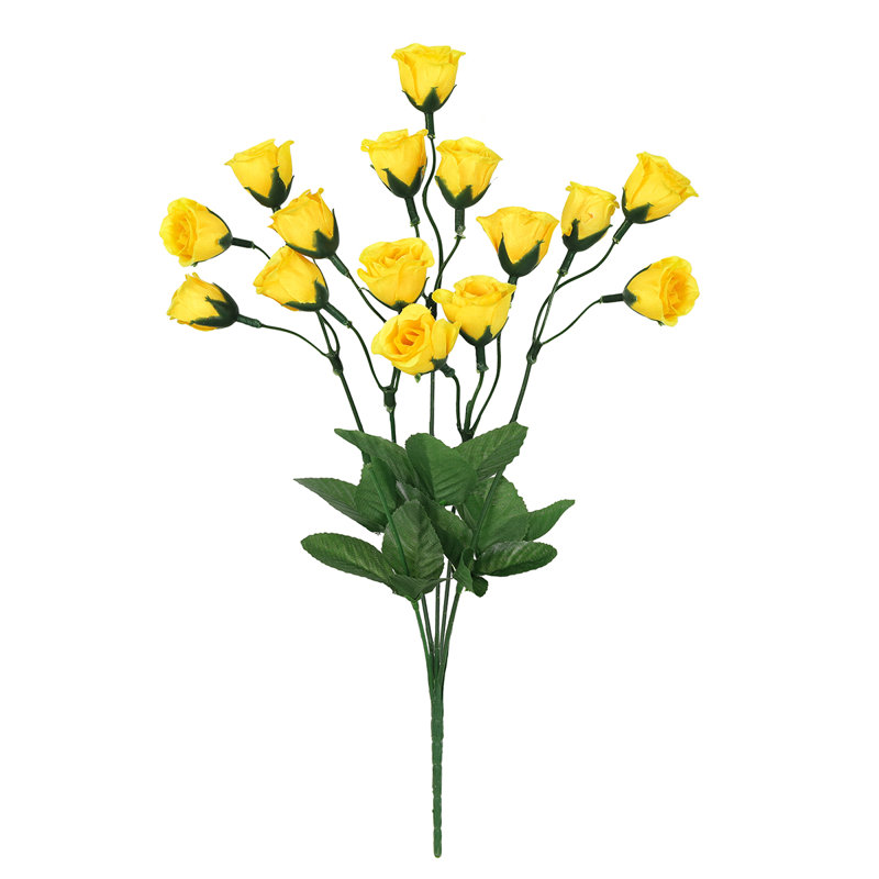 Bouquet de roses artificielles, Jaune