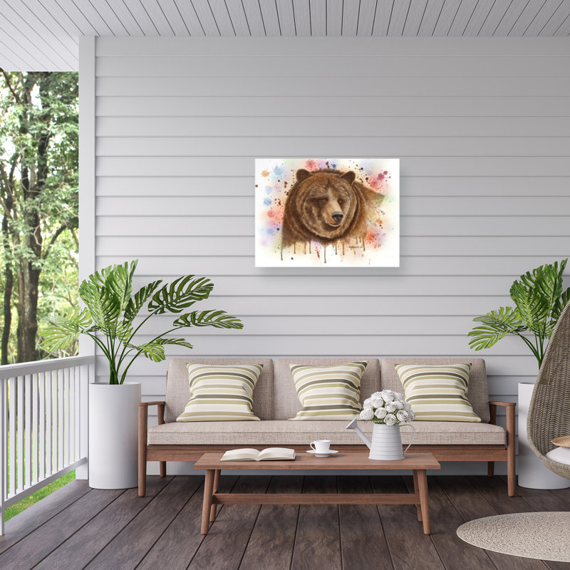 Toile d'extérieur Dave Bartholet Grizz Portrait, H 14 po x l 19 po