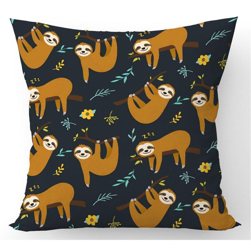 Comanche CUTE SLOTHS Square Throw Cushion