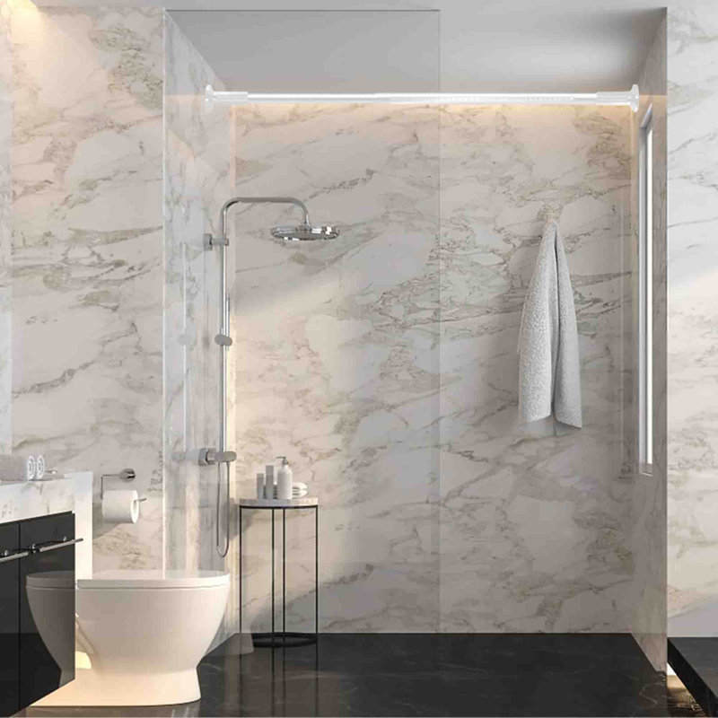 377cm Straight Shower Curtain Pole, White