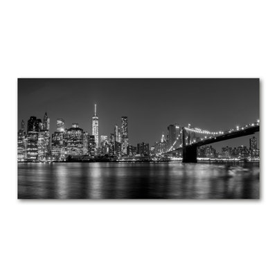 Manhattan By Night - Wrapped Canvas Print