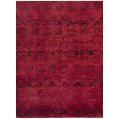 Quintavious One-of-a-Kind 9'9" X 13'2" 2010s Wool Area Rug in Burgundy
