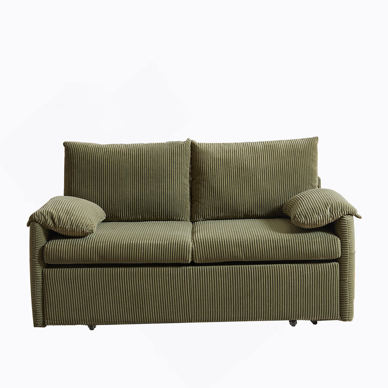 Canapé-lit convertible polyvalent pour divers espaces et conforts, Vert