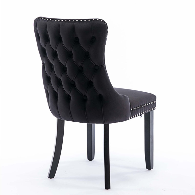 Madra 27.4'' Wide Tufted Velvet Side Chair, Black, Black Velvet