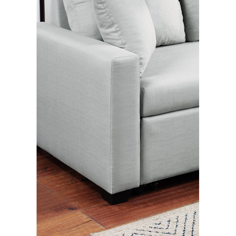 Joshton Upholstered L-Shaped Sectional Reversible, Gray 100% Linen