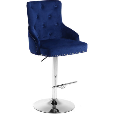 Bocana Swivel Upholstered Adjustable Height Counter Stool with Metal Frame