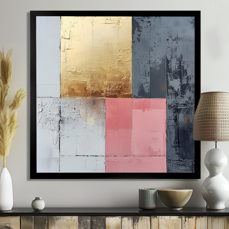 Sansom - Abstract Wall Art, Single Picture Framed Print, Black, 16" H x 16" W