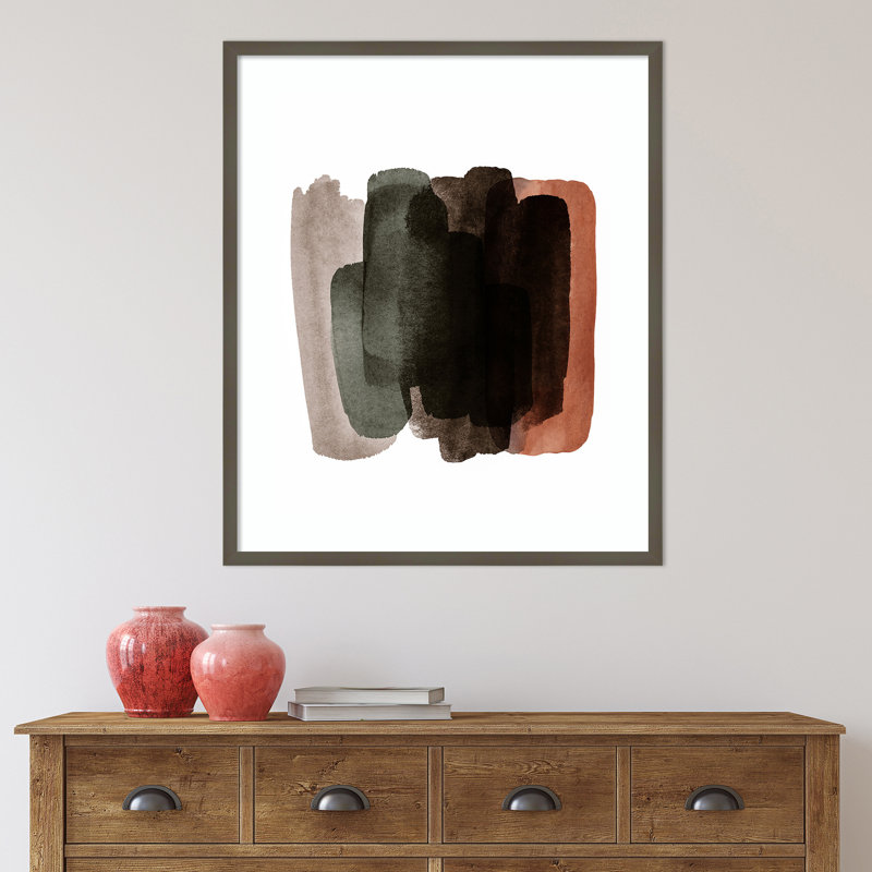«Warm Abstract I» par Amy Lighthall - impression encadrée, Cadre gris, H 33,25 po x l 28 po