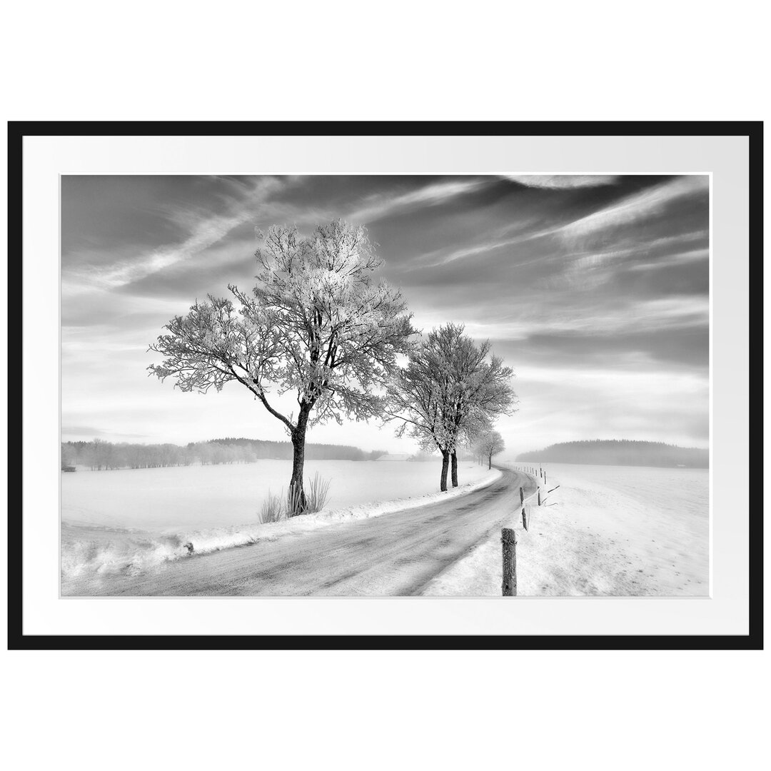 Gerahmtes Poster Baum im Schnee