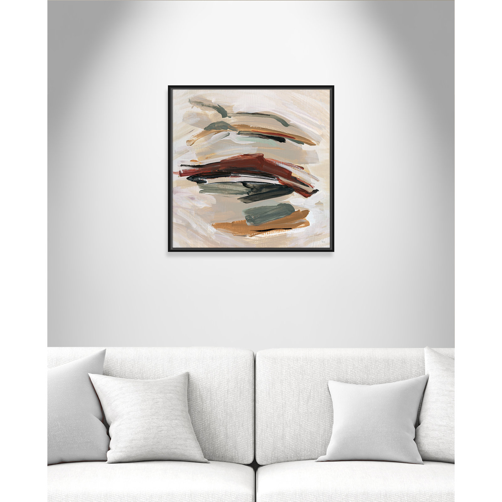 Carmina "Spring Shadows" Painting by Susan Jill, 25.5" H x 25.5" W, Black 