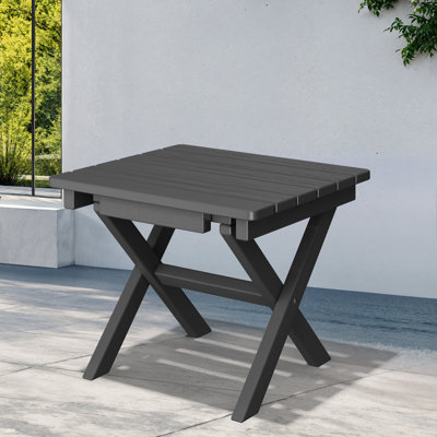 Kahn Rectangular HDPE Outdoor Folding Side Table