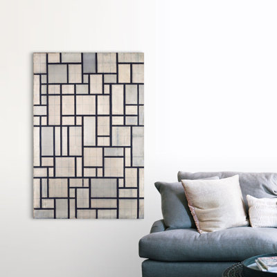 "Composition with Grid 2" par Piet Mondrian - reproduction d'art sur toile