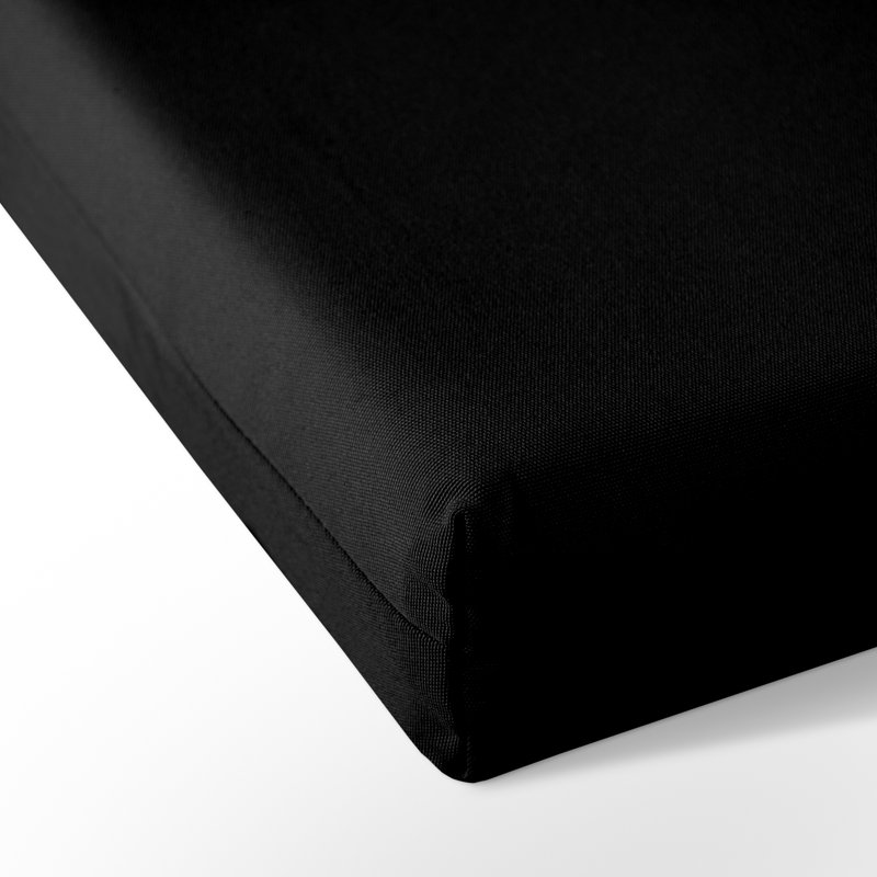 3" H Water-Resistant Outdoor Seat Cushion, Black