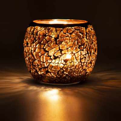 Porte-bougie en verre Amber