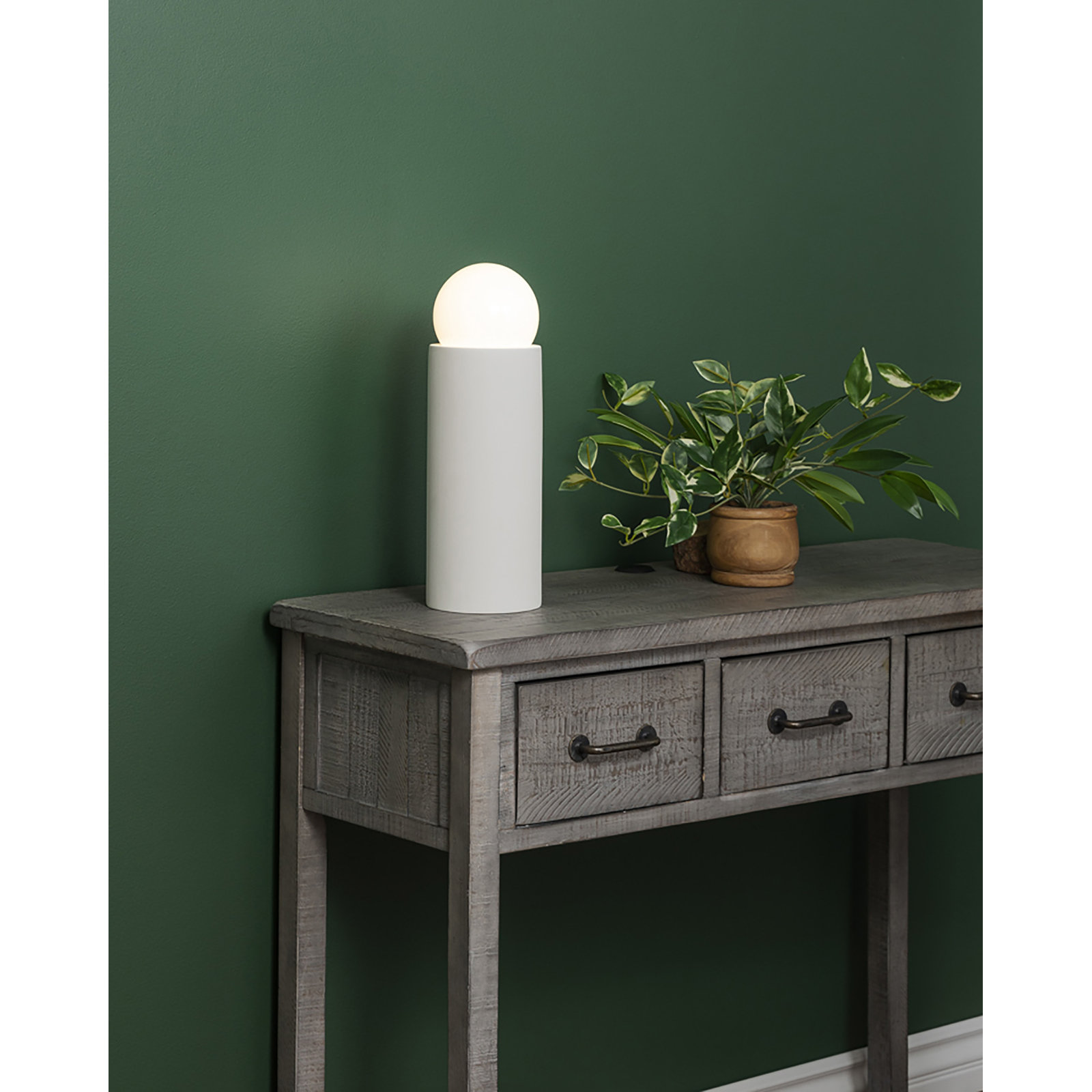 Rachid Ceramic Torchiere Lamp, 16.5" H x 5.5" W x 5.5" D, Bisque