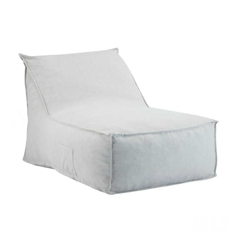 Perry Outdoor Bean Bag Lounge Chair, Set Of 2, Light Gray
