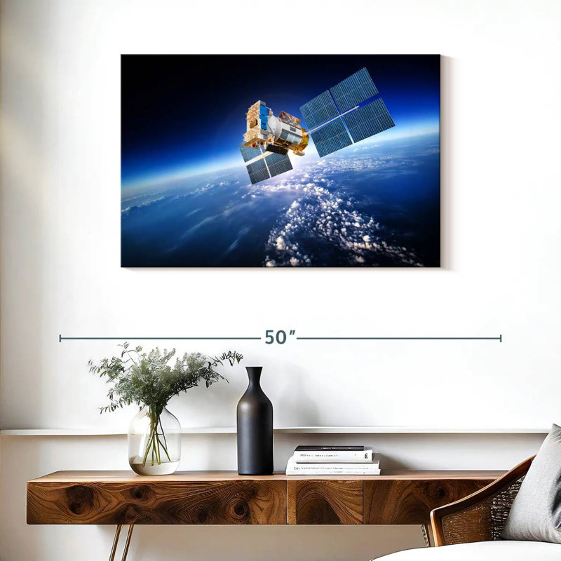 Oberle Satellite Hovering Over Earth, 24" H x 36" W