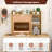 Desk Bookshelf Desktop Storage Shelf For Monitors Up To 27" With Anti-tip Kits Beige