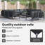 vidaXL Garden Sofa Set with Cushion Steel Outdoor Furniture Patio Modern