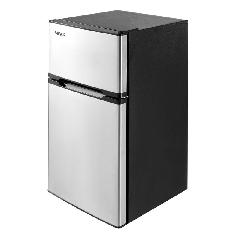 Mini réfrigérateur avec congélateur compact à deux portes 3,2 pi cu Inox