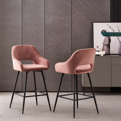 Ensemble de 2 tabourets de bar en cuir
