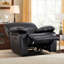 Ensemble de salon inclinable manuel en similicuir 3 pièces avec console de rangement et porte-gobelets-1631004000