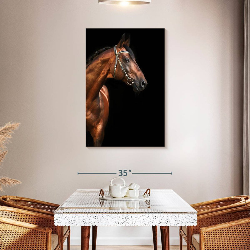 Cheval étalon Brampt Bay, H 36 po x l 24 po