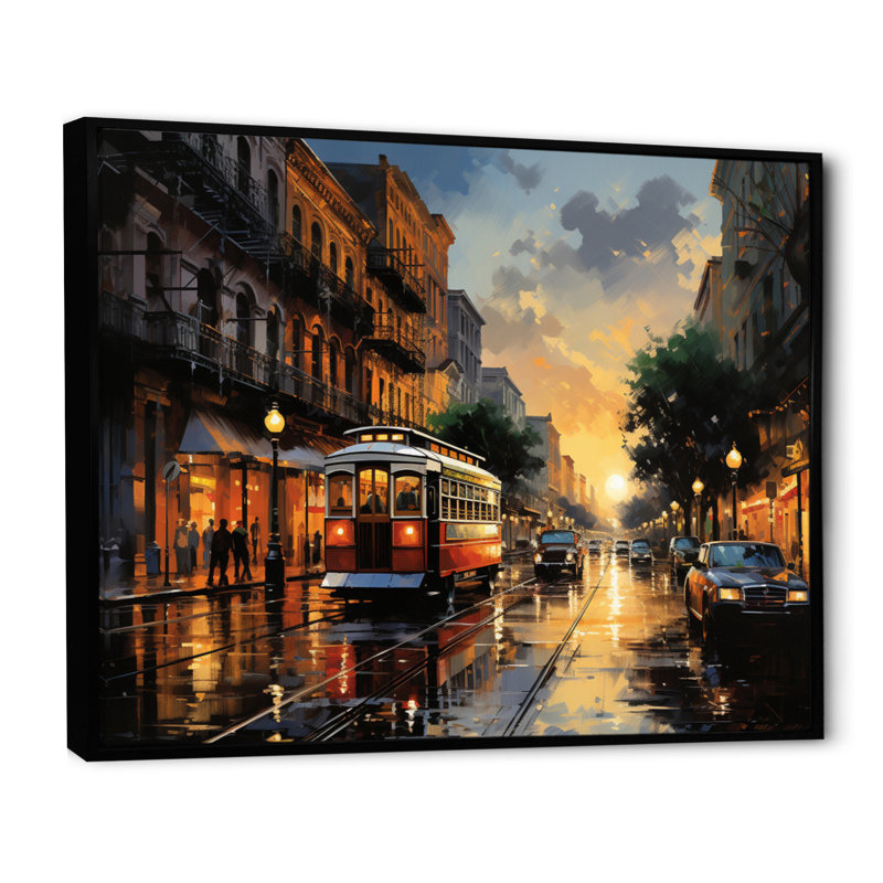 «New Orleans Cityscape Comes Alive At Night I - New Orleans», reproduction sur toile encadrée, H 24 po x l 32 po x P 1 po