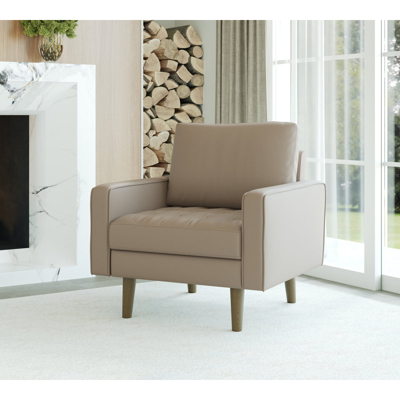 Fauteuil d'appoint Mid-Century Statura, Beige