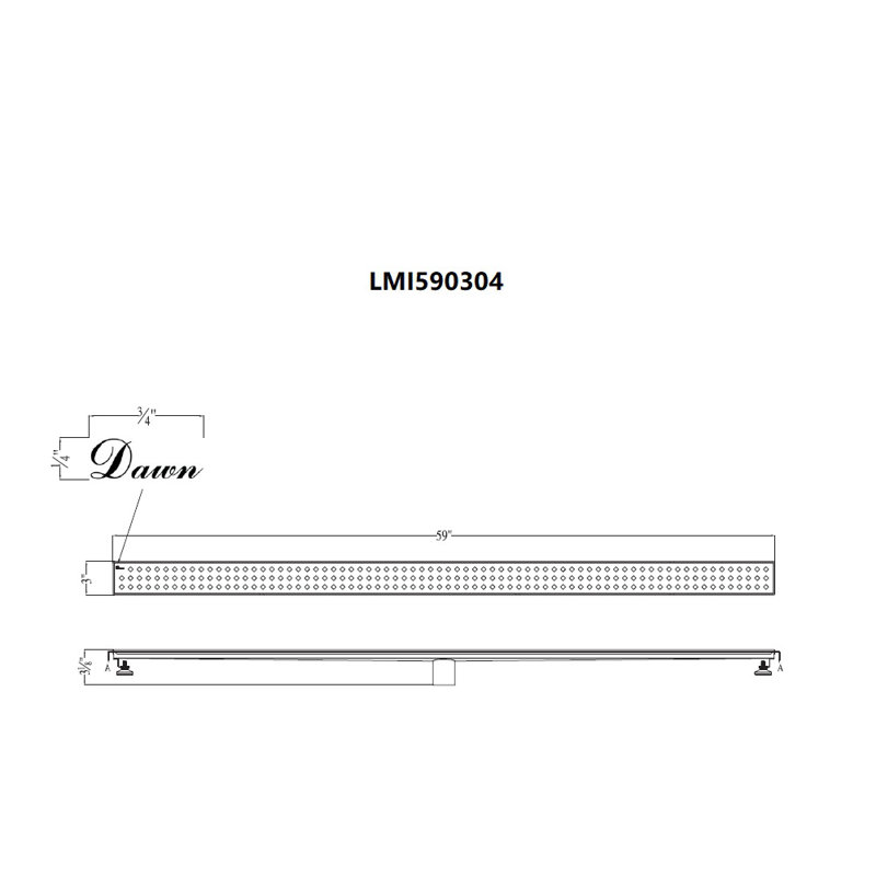 Mississippi River Series 59 Inch Long Stainless Steel Linear Floor Shower Drain