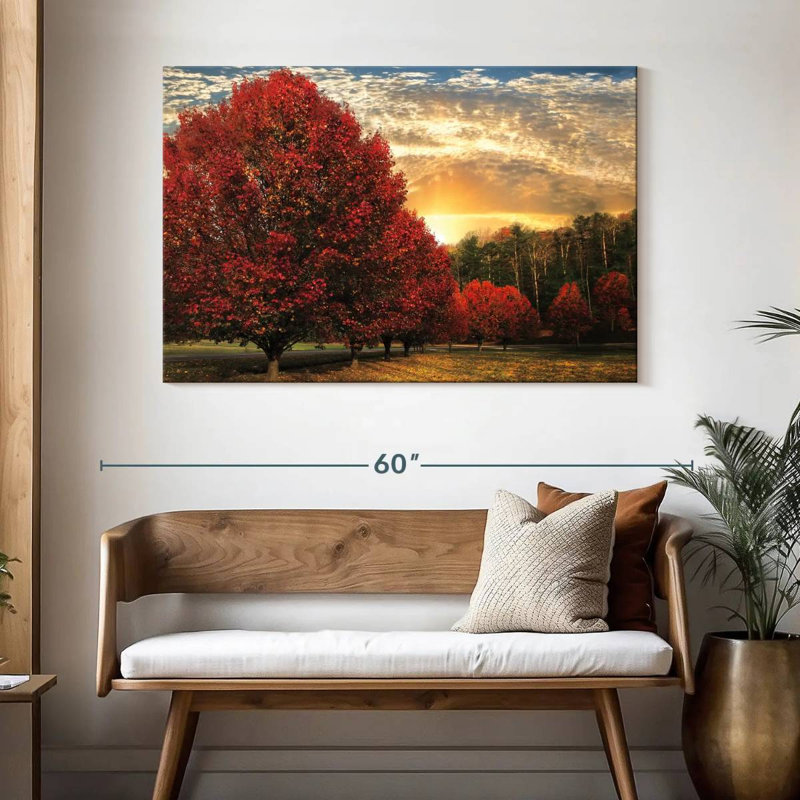 Arbres cramoisis Alvord, H 32 po x l 48 po