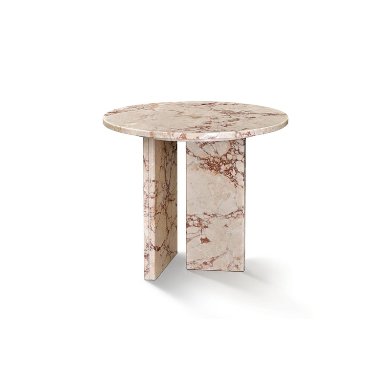 Table basse en marbre facile à assembler - pierre naturelle beige, surface polie, décoration intérieure luxueuse