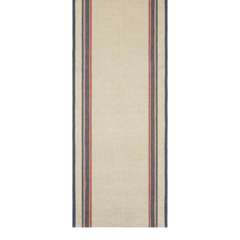 Antibes Table Runner - 20" x 72", Natural/Red