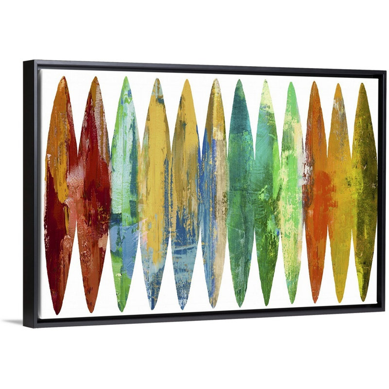 "Abstract Surfplanches 3" par David Moore, reproduction d’art sur toile, Cadre noir, H 34 po x l 50 po x P 1,75 po