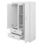 Garde-robe à 3 portes avec tiroirs et tablettes verrouillables, armoire à vêtements avec tringle-1206671543