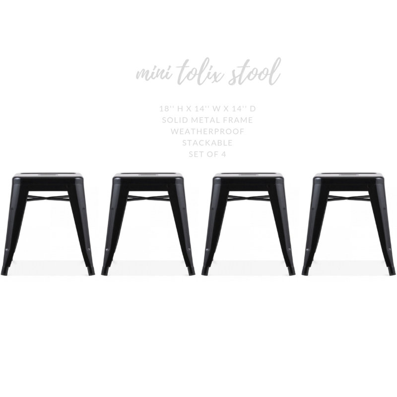 Kamonte Counter Stool with Metal Frame, Black