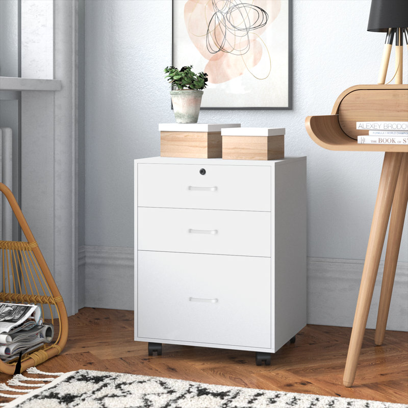 Avalina 18.8'' Wide 3 -Drawer Mobile File Cabinet, White