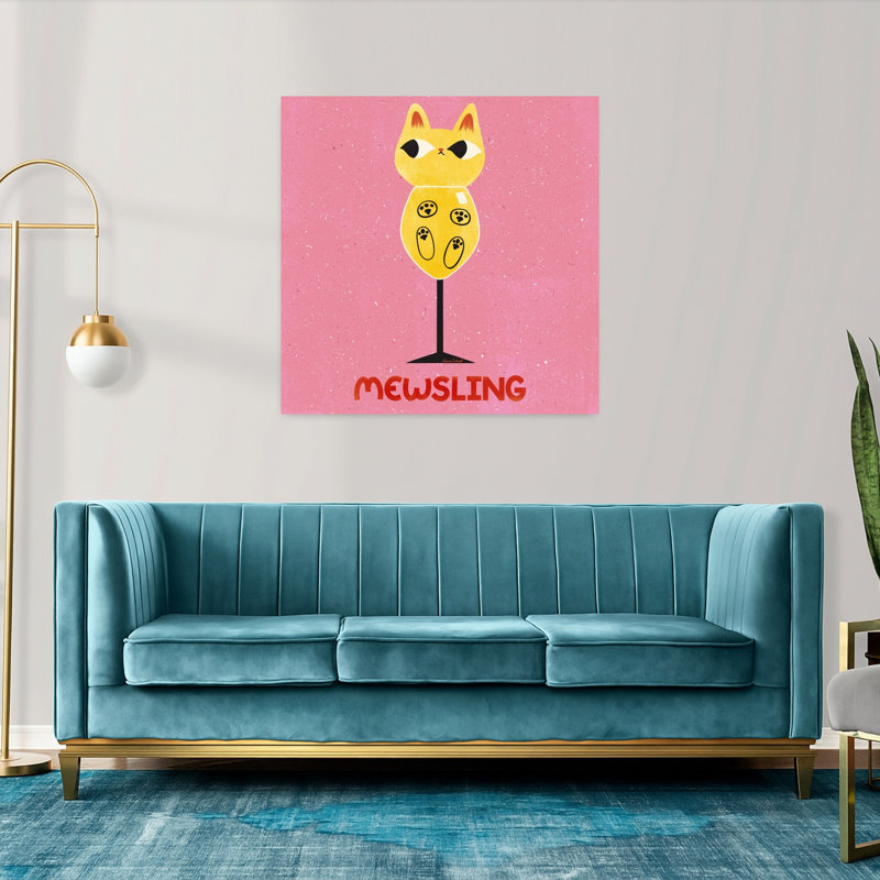Art contemporain rétro, art de chat, H 36 po x l 36 po