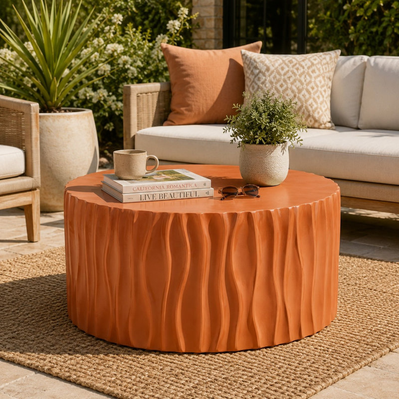 Concrete Outdoor ,, 14.76" H x 26.77" W x 26.77" D, Orange