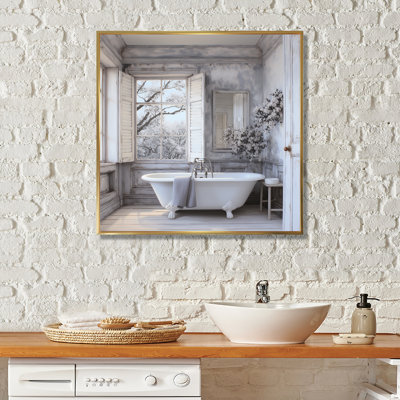 Farmhouse Bathroom Charm II - Laundry Canvas Prints