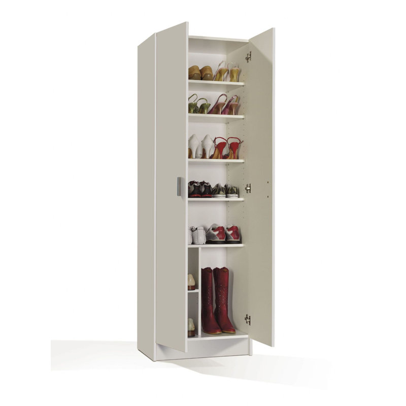 Shaheeya 2 -Door 6 -Shelf Storage Cabinet, White