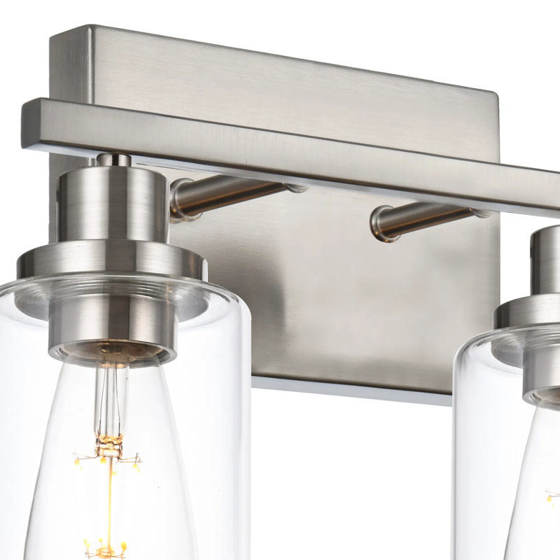 Adjustable Brushed Nickel Wall Sconce With Clear Glass Shade – Modern Vanity Light For Bathroom, Bedroom & Living Room, 2