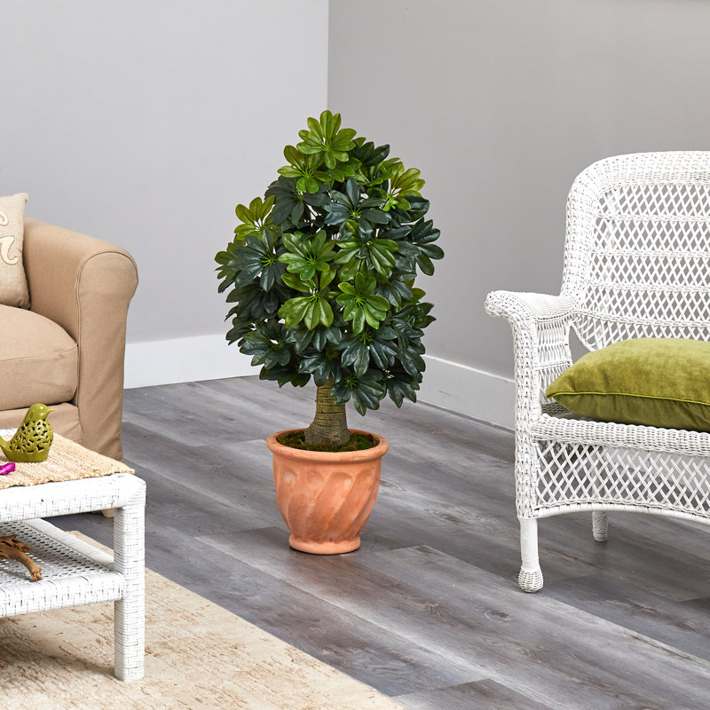 Nearly Natural 39" Schefflera Artificial Tree in Terra-Cotta Planter