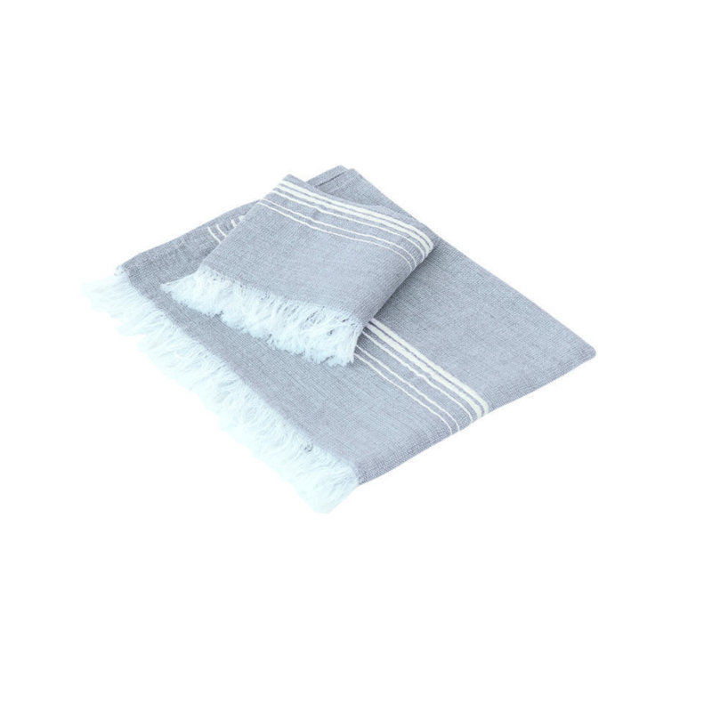 Grier Bath Sheet, Grey/White