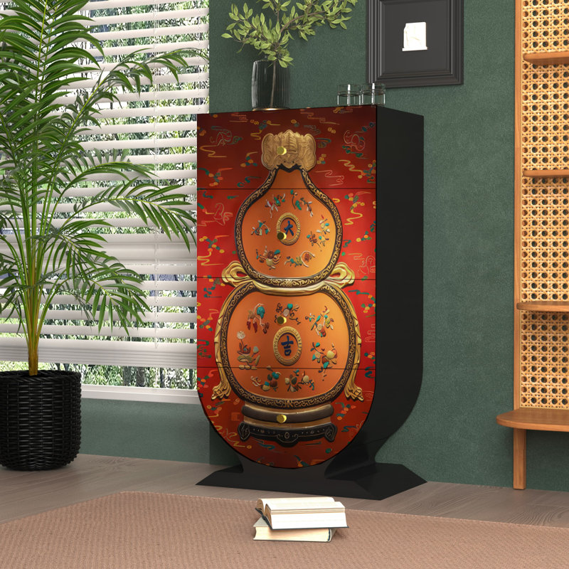Commode d'appoint de rangement moderne à quatre tiroirs
