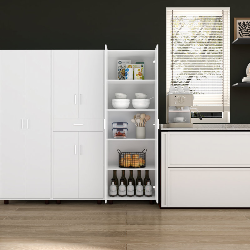 3 Pieces Garage Storage Cabinet System Set, White