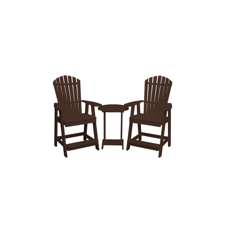 Baldomera Bar Set with Stools, Tudor Brown